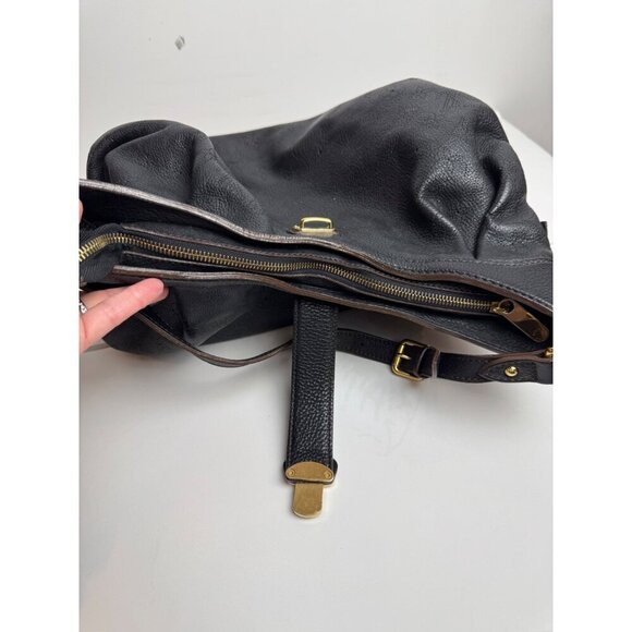 Louis Vuitton Purse Noir Black Leather Monogram Mahina Shoulder Bag Luxury Hobo - Picture 15 of 15